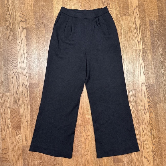 St John Collection Wide Leg Ribbed Knit Wool Blend Stretch Pants Womens 2 - Picture 1 of 9